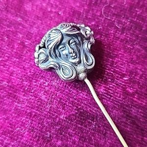 Antique Sterling Silver Art Nouveau Hat Pin